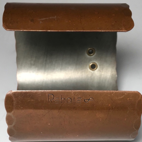 Mid Century Rebajes Ethnic Mask Copper Bracelet - Picture 6 of 8